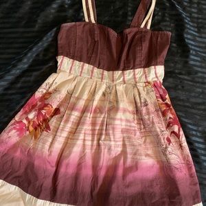 Summery circle skirt dress with sunset design
